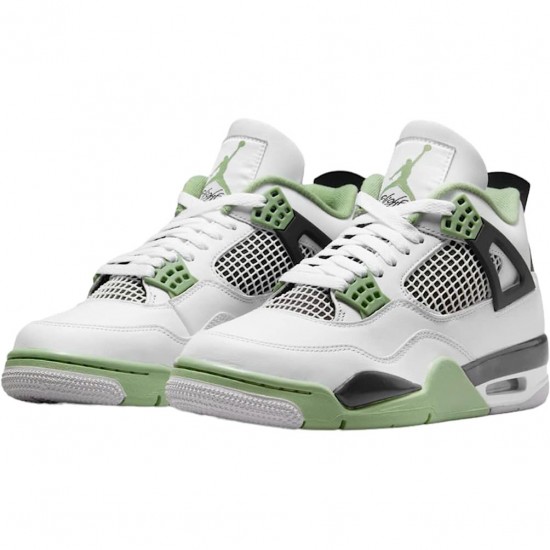 Air Jordan 4 NZ  Retro White Oil Green Dark Ash White/Seafoam/Dark Ash/Neutral Grey AQ9129-103