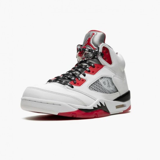 Air Jordan 5 NZ  Retro Quai 54 2021 White/University Red/Black DJ7903-106