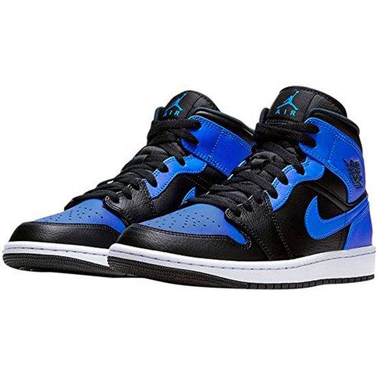 Air Jordan 1 NZ Mid Hyper Royal Tumbled Leather 554724-077