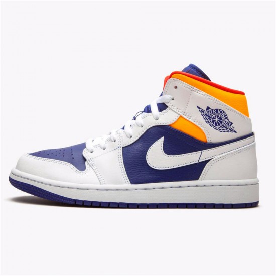 Air Jordan 1 NZ Mid Royal Blue Laser Orange 554724-131