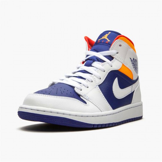 Air Jordan 1 NZ Mid Royal Blue Laser Orange 554724-131