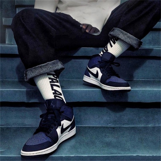 Air Jordan 1 NZ Mid Obsidian Sanded Purple 554724-445