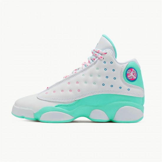 Air Jordan 13 NZ Retro White Soar Green Pink (GS) 439358-100