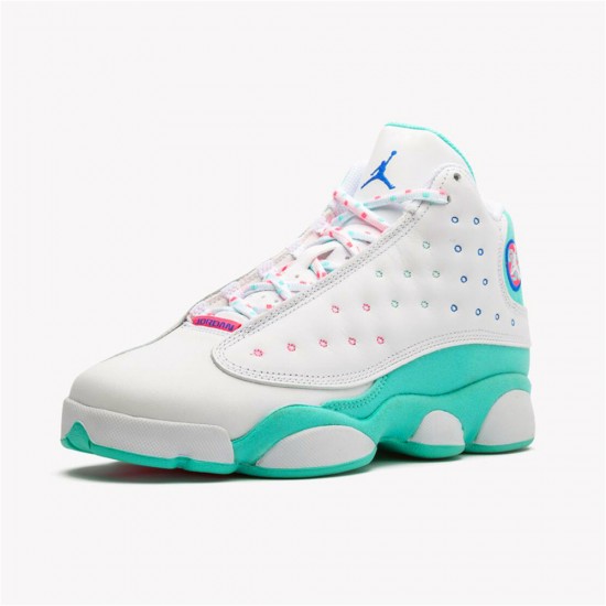 Air Jordan 13 NZ Retro White Soar Green Pink (GS) 439358-100